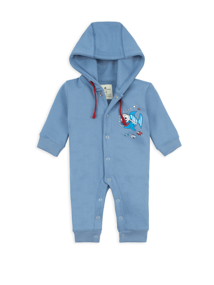 Stone Harbor Baby Rompers MINI BOY'S SKY BLUE HOODED ROMPER