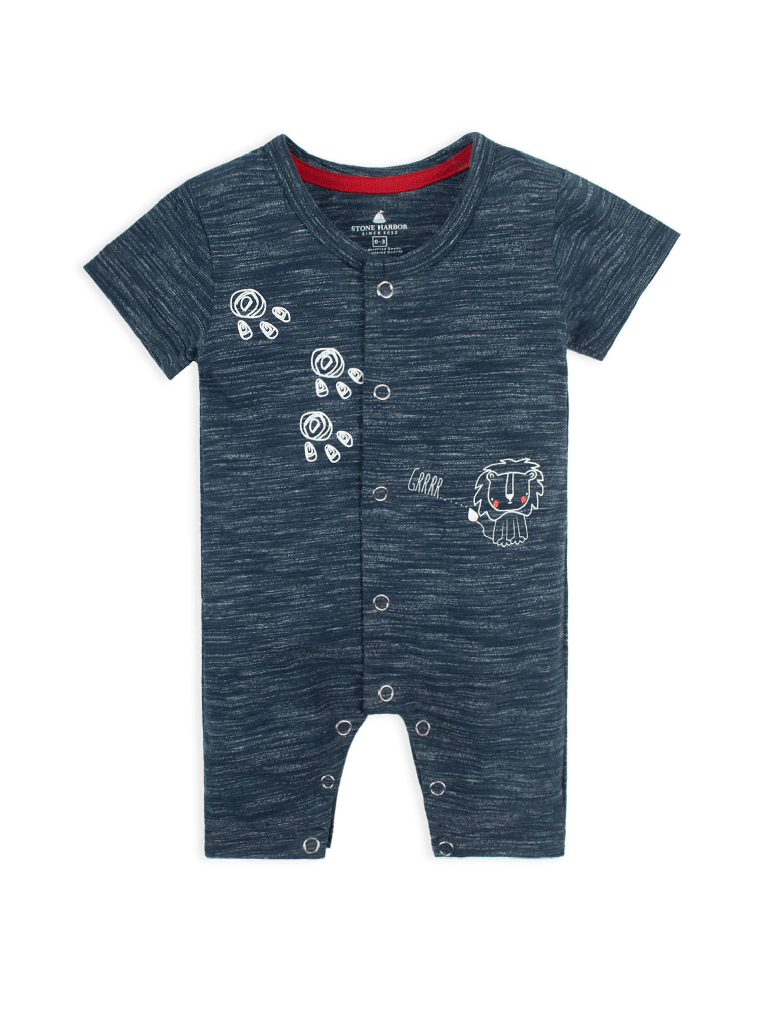 Stone Harbor Baby Rompers MINI BOY'S TEXTURED NAVY ROMPER