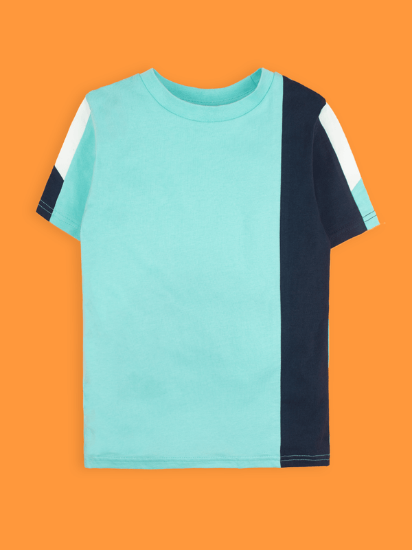 Stone Harbor BOY'S AQUA PANELED T-SHIRT