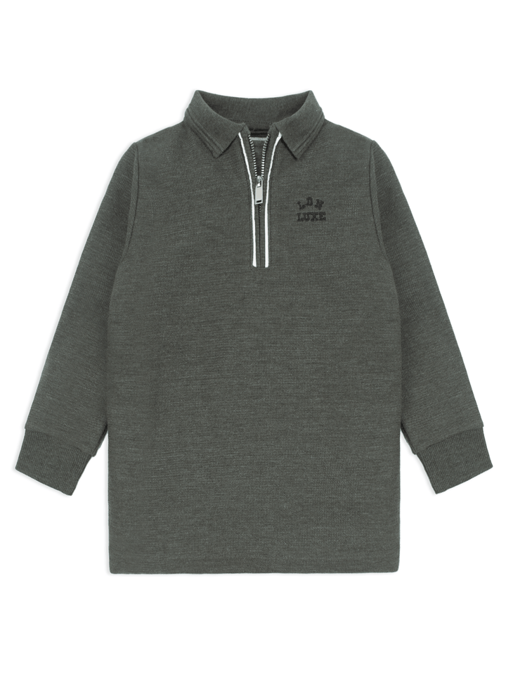 Stone Harbor BOY'S POLO BOY'S LUXE GREY LONG SLEEVES POLO