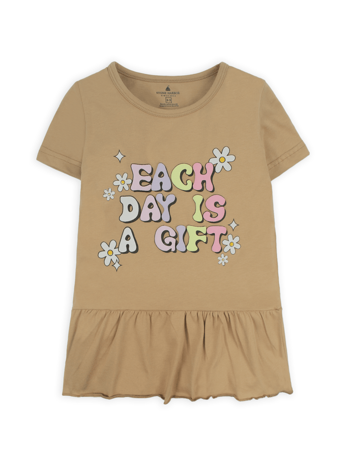 Stone Harbor Girl's Frock GIRL'S CAMEL GRPHIC FROCK