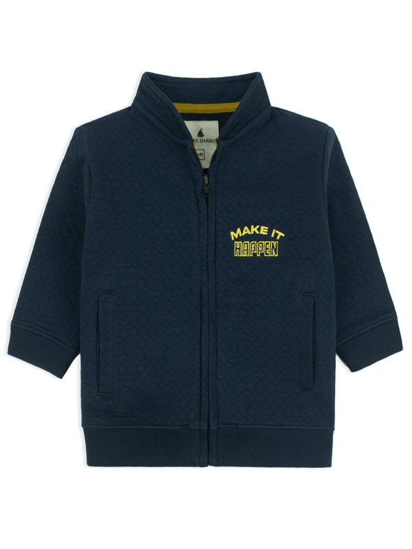 Stone Harbor Girl's Jacket GIRL'S TEXTURED NAVY BOMBER JACKET