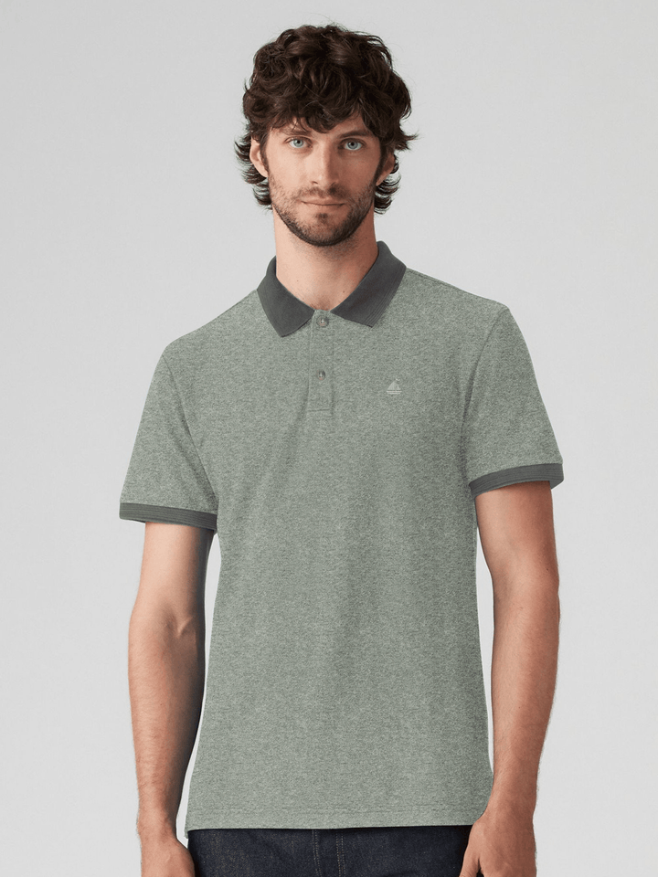 Stone Harbor Men's Polo Shirt MEN'S TEXTURED GREY SIGNATURE POLO