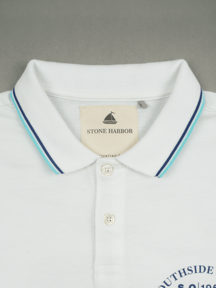 Stone Harbor MEN'S PREMIUM WHITE TIPPING POLO