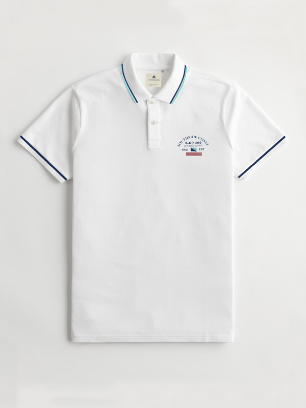 Stone Harbor MEN'S PREMIUM WHITE TIPPING POLO