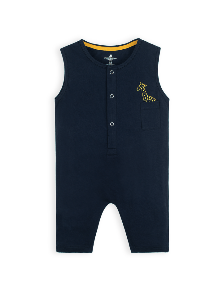 Stone Harbor MINI BOY'S NAVY SLEEVELESS ROMPER