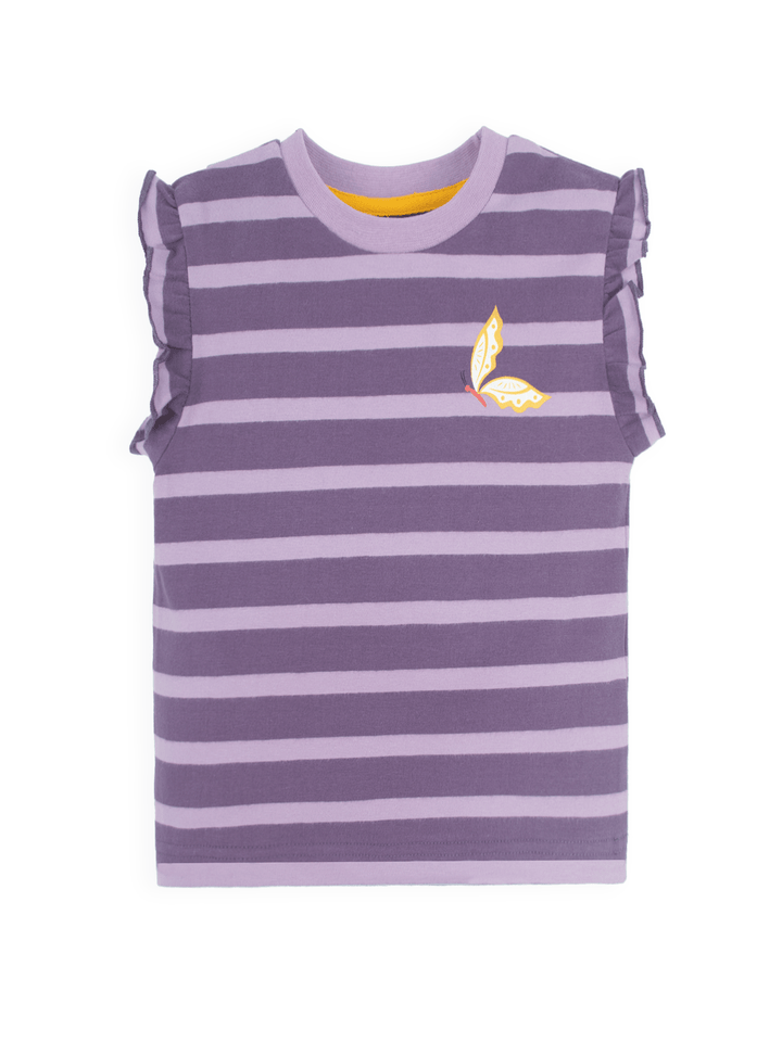 Stone Harbor MINI GIRL'S LILAC STRIPER TOP