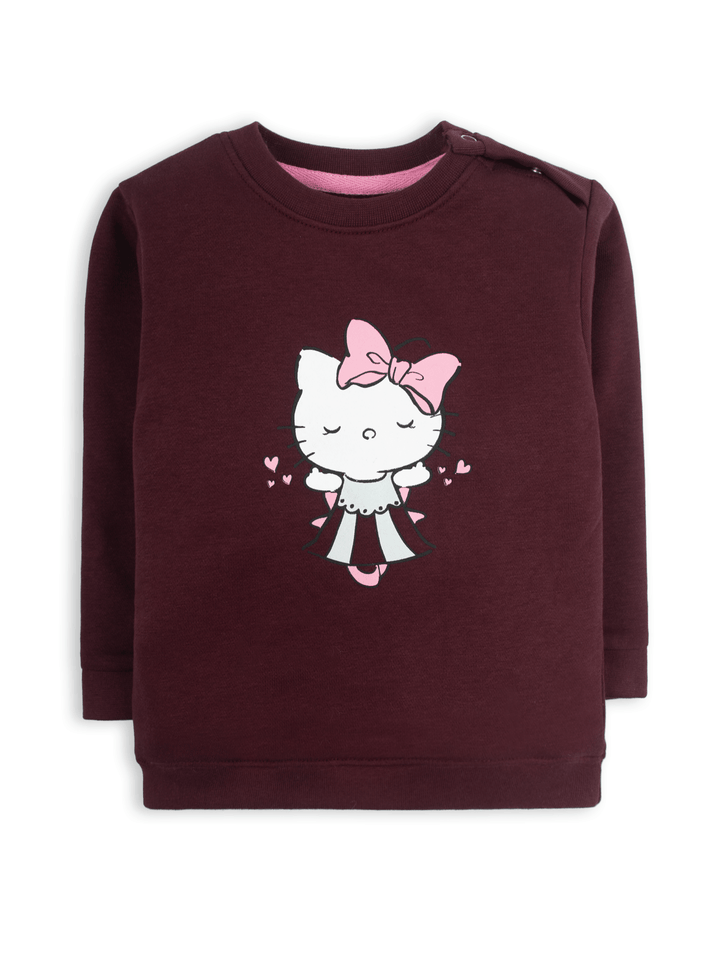 Stone Harbor MINI GIRL'S MAROON FLEECE SWEATSHIRT