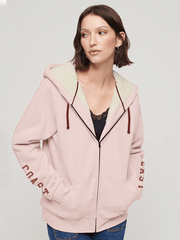 Stone Harbor Women's Hoodies WOMEN'S PINK HEAVY FUR HOODIE